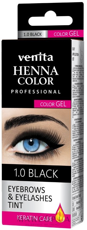 Фарба-гель для брів і вій - Venita Henna Color Eyebrow & Eyelash Tint Gel — фото 1.0 - Black