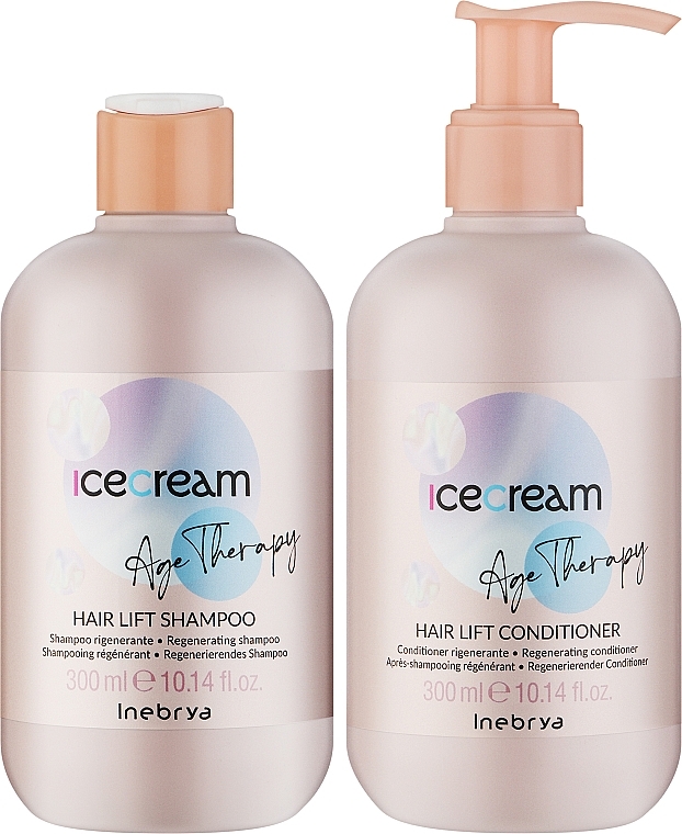 Набор - Inebrya Ice Cream Age Therapy Hair Lift Kit Set (shamp/300ml + cond/300ml) — фото N2