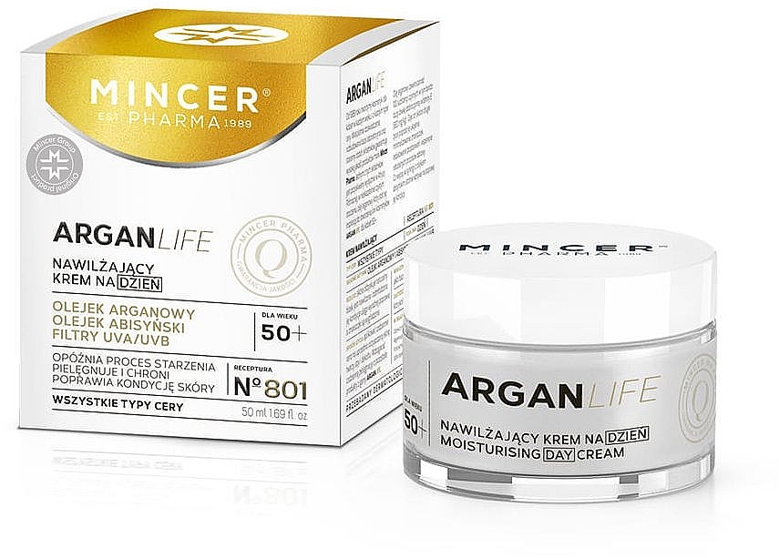 Денний зволожуючий крем для обличчя - Mincer Pharma ArganLife Moisturishing Day Cream — фото N1