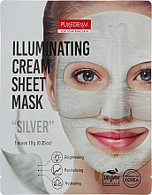 Парфумерія, косметика Освітлювальна фольгована маска для обличчя "Срібло" - Purederm Illuminating Cream Sheet Mask Silver