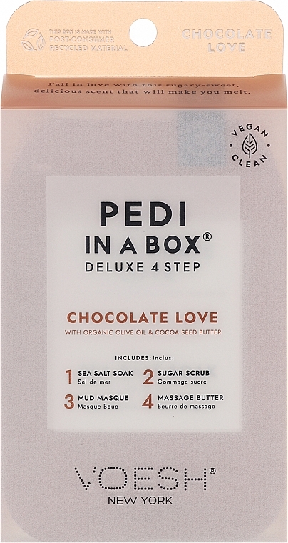 Набор для педикюра "Шоколадная любовь" - Voesh Deluxe Pedicure Chocolate Love Pedi In A Box 4 in 1 — фото N1