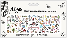 Парфумерія, косметика Наклейки-слайдери для нігтів "Дитячі малюнки" - Arley Sign