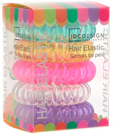 Набор разноцветных резинок для волос, силиконовые, 5 шт - IDC Institute Design Hair Bands Pack — фото N1