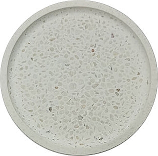Круглая мыльница из диатомовой земли в крапинку, белая - Yeye — фото N1