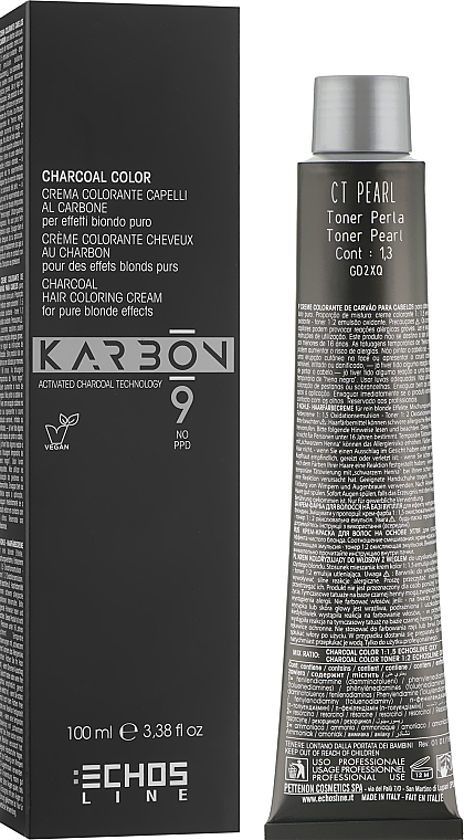 Тонер для волос с активированным углем - Echosline Karbon 9 Charcoal Ash Toner — фото N2