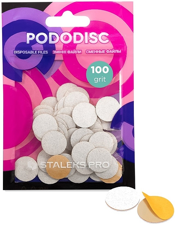 Сменные файлы для педикюрного диска "Pododisc", S, белые, 100 грит, 50 шт. - Staleks Pro — фото N1