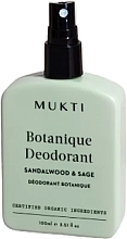 Парфумерія, косметика Дезодорант-спрей для тіла - Mukti Organics Botanique Deodorant