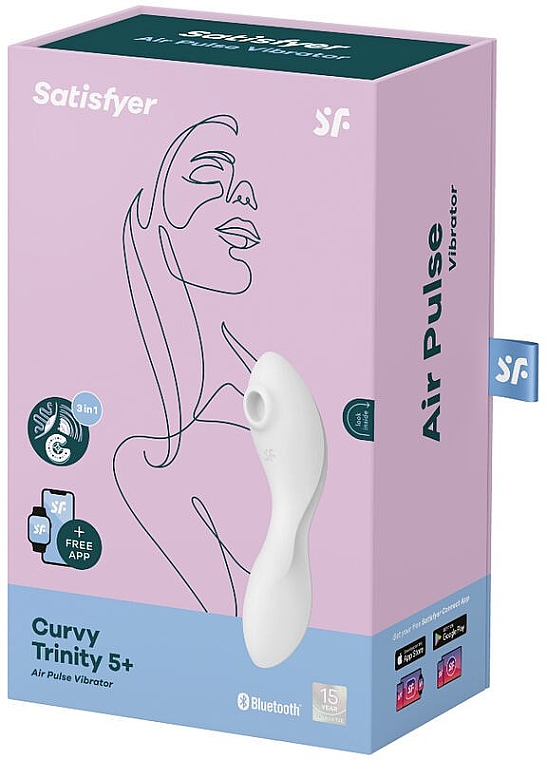 Вакуумний стимулятор, білий - Satisfyer Curvy Trinity 5+ — фото N1