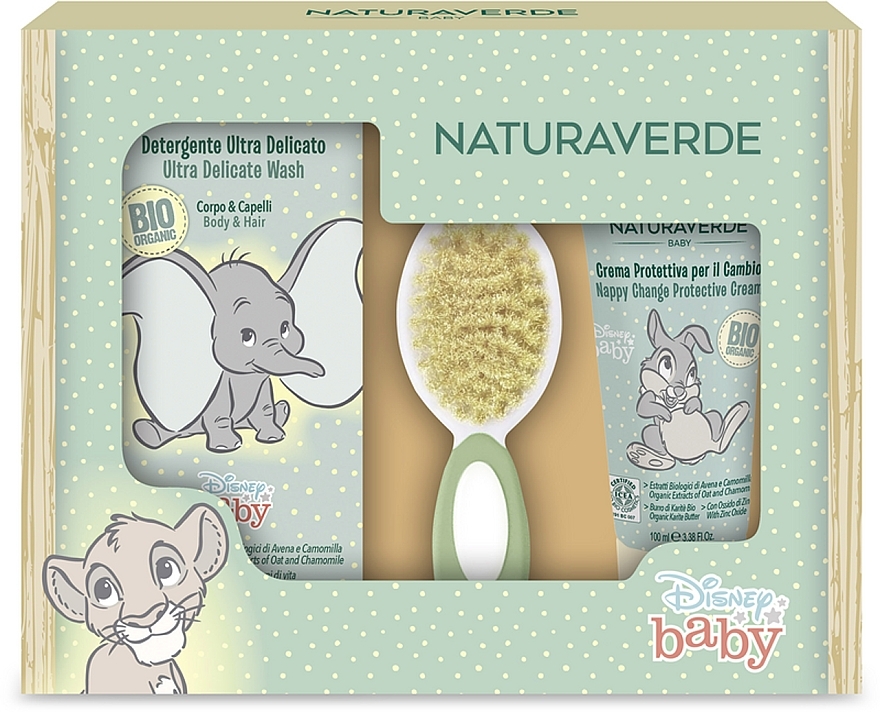 Набір - Naturaverde Disney Baby (sh/gel/200ml + b/cr/100ml + brush/1pc) — фото N1