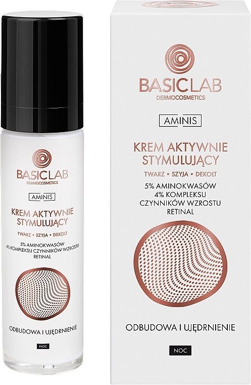 Активный стимулирующий ночной крем для лица - BasicLab Aminis Active Stimulating Night Face Cream — фото N1