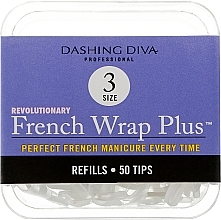 Духи, Парфюмерия, косметика Типсы узкие "Френч Смайл+" - Dashing Diva French Wrap Plus White 50 Tips (Size-3)