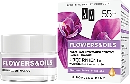 Парфумерія, косметика Зміцнювальний денний і нічний крем проти зморщок 55+ - AA Flowers & Oils Night And Day Cream