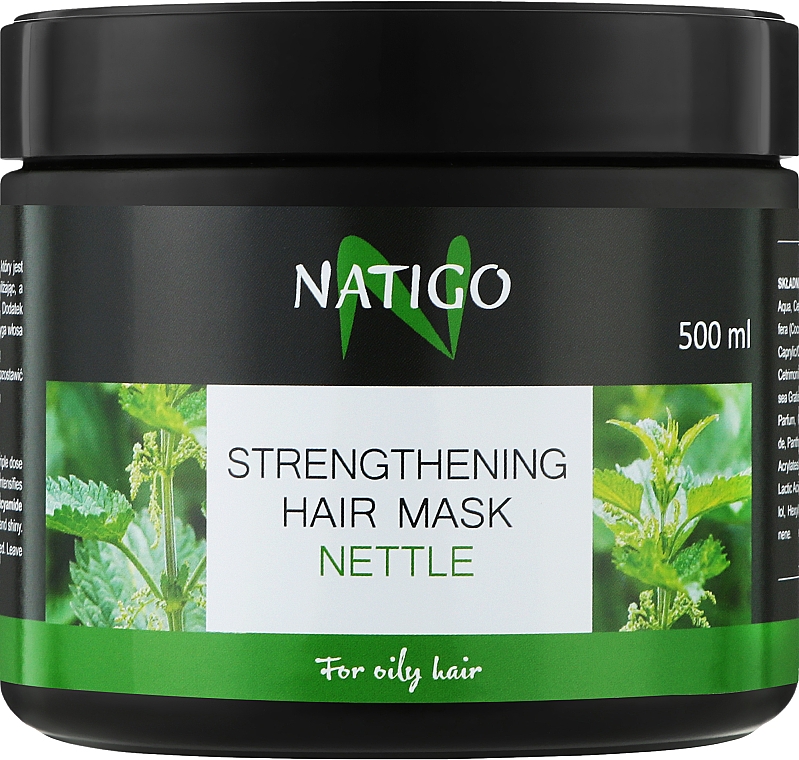 Укрепляющая маска для волос "Крапива" - Natigo Refreshing Hair Mask — фото N1
