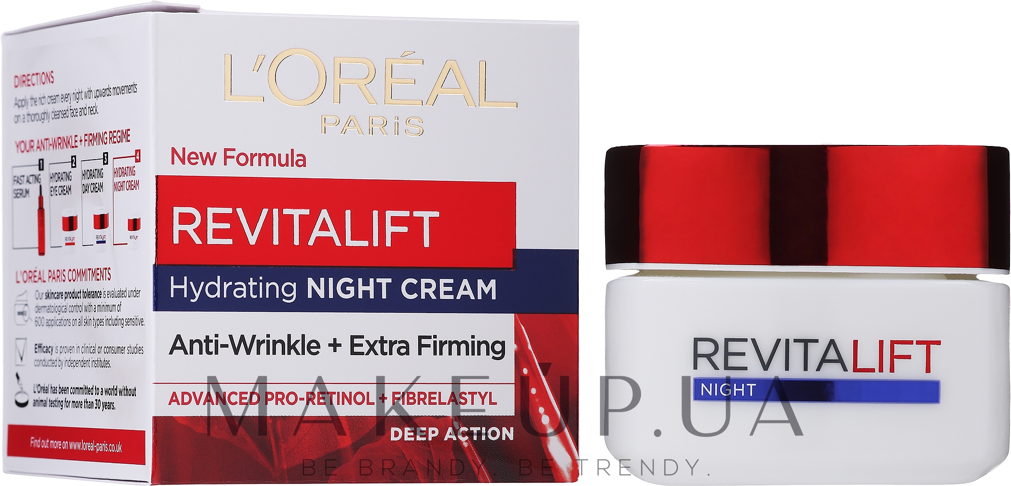 Ночной крем-уход, восстанавливающий кожу лица - L'Oreal Paris Revitalift Night Cream  — фото 50ml