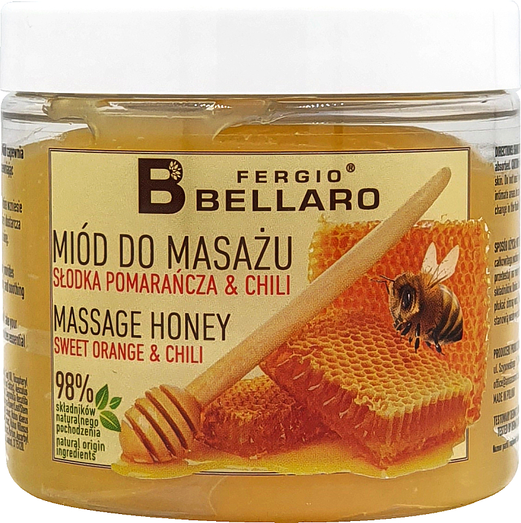 Мед для масажу "Солодкий апельсин і чилі" - Fergio Bellaro Massage Honey Sweet Orange & Chili — фото N1