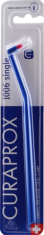 Монопучковая зубная щетка "Single CS 1006", синяя с розовым - Curaprox