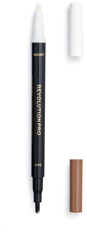 Олівець для брів 2 в 1 - Makeup Revolution Pro 24hr Day&Night Brow Pen — фото N2