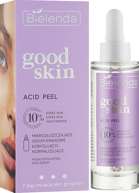 Коригувальна і нормалізувальна мікровідлущувальна кислотна сироватка для обличчя - Bielenda Good Skin Acid Micro-Exfoliating Face Serum — фото N2