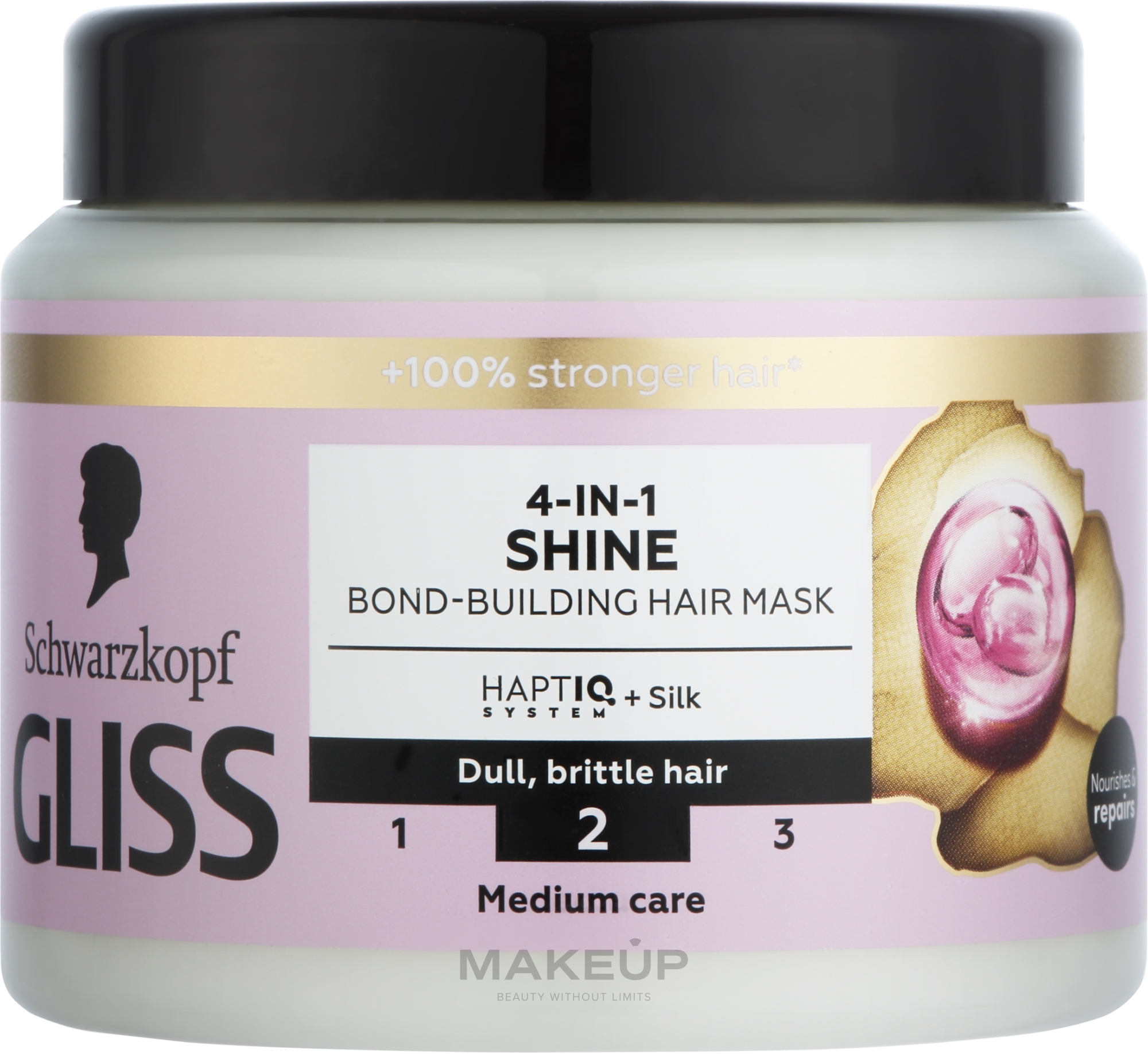 Маска 4-в-1 для поврежденных, окрашенных волос - Gliss Kur 4-In-1 Shine Bond-Building Hair Mask — фото 400ml