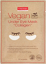 Парфумерія, косметика Патчі під очі, веган з колагеном - Purederm Vegan Under Eye Mask "Collagen"