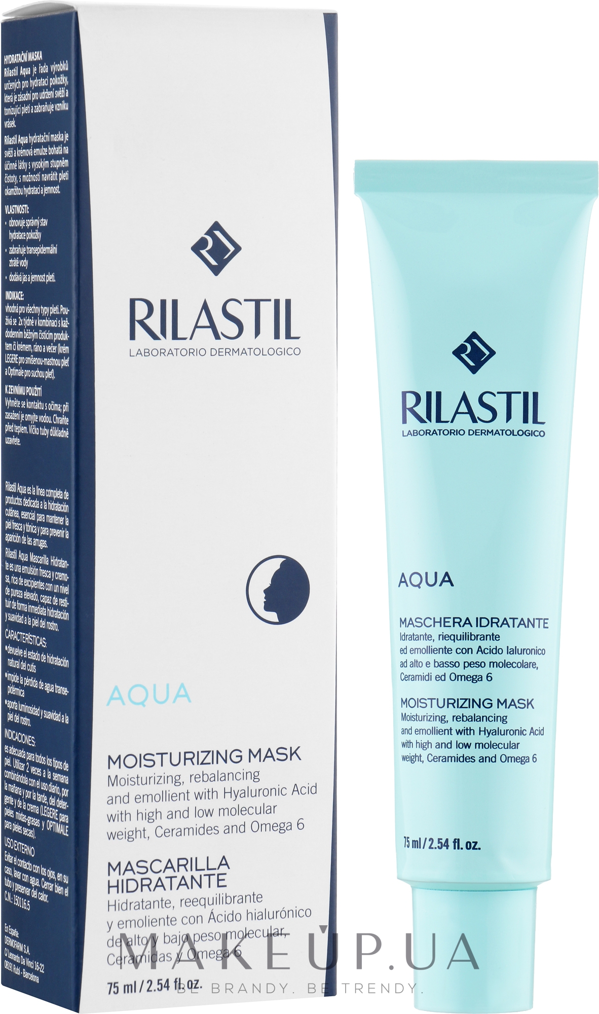 Маска для восстановления водного баланса кожи лица - Rilastil Aqua Maschera Idratante — фото 75ml