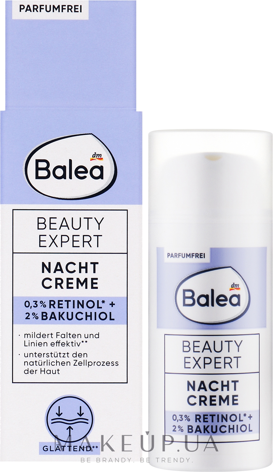 Ночной крем для лица с 0,3% ретинолом и 2% бакучиолом - Balea Beauty Expert — фото 30ml