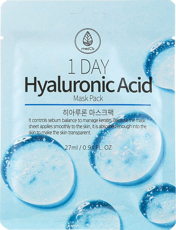 Маска тканевая для лица с гиалуроновой кислотой - Med B Hyaluronic Acid Mask Pack