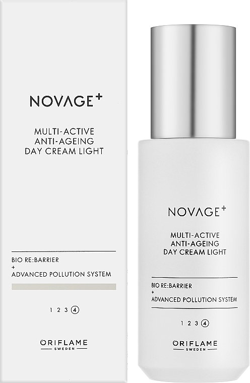 Легкий мультиактивний денний крем для обличчя - Oriflame Novage+ Multi-Active Anti-Ageing Day Cream Light — фото N2