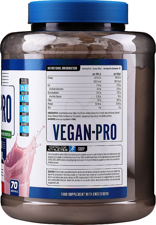 Протеїнова суміш з амінокислотами - Applied Nutrition Vegan-pro Plant Based Protein Blend Strawberry — фото N2