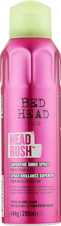 Спрей для блиску волосся легкої фіксації - Tigi Bed Head Headrush Superfine Shine Spray