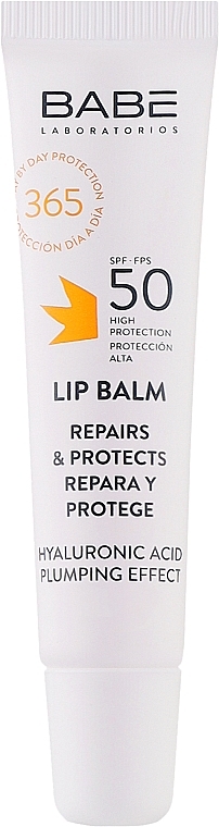Солнцезащитный бальзам для губ с гиалуроновой кислотой SPF 50 - Babe Laboratorios Sun Protection — фото N1