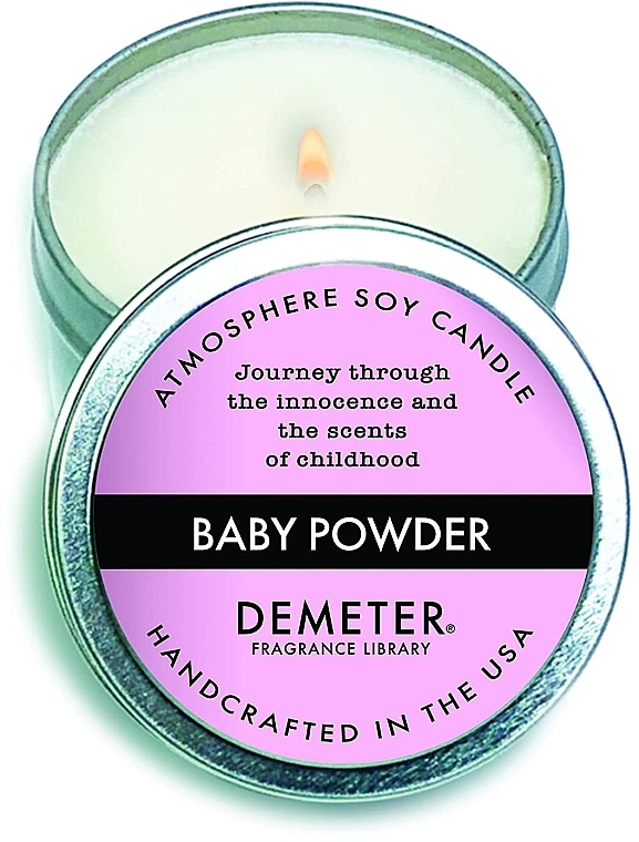 Ароматическая соевая свеча "Детская присыпка" - Demeter Fragrance The Library of Fragrance Baby Powder Soy Candle — фото N1