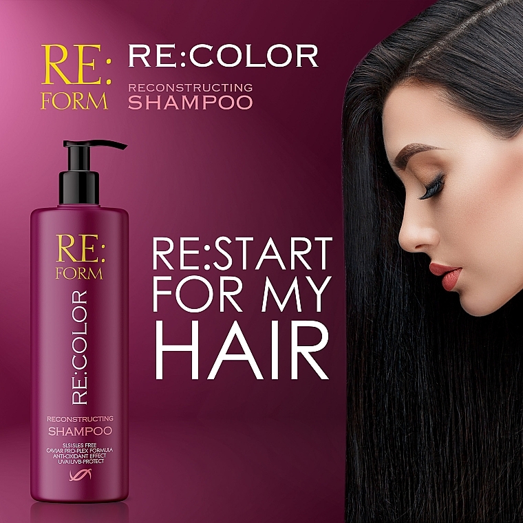 Реконструирующий шампунь для восстановления окрашенных волос «Сохранение цвета» - Re:form Re:color Reconstructing Shampoo — фото N7
