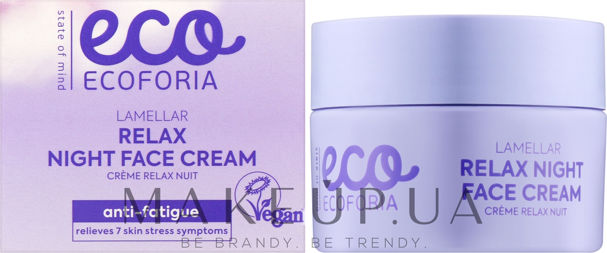 Нічний крем для обличчя - Ecoforia Lavender Clouds Lamellar Relax Night Face Cream — фото 50ml