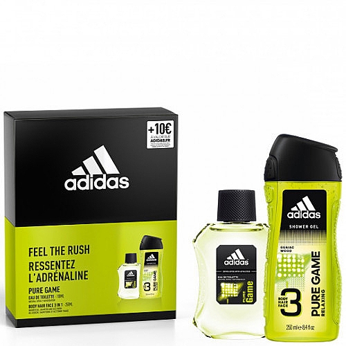 Adidas Pure Game - Набор (edt/100ml + sh/gel/250ml) — фото N1