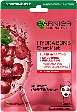 Парфумерія, косметика Суперзволожуюча тканинна маска для шкіри обличчя з ознаками вікових змін - Garnier Skin Naturals Hydra Bomb