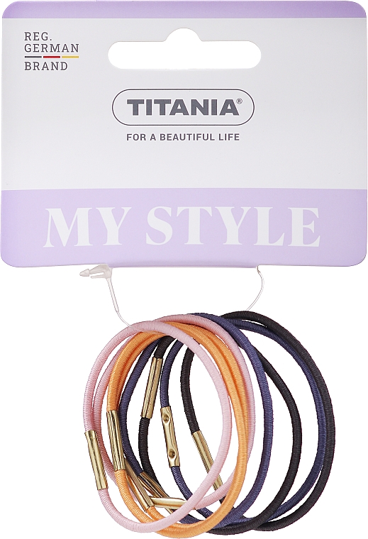 Резинки для волос, эластичные 4,5 см, 8 шт, разноцветные - Titania — фото N1