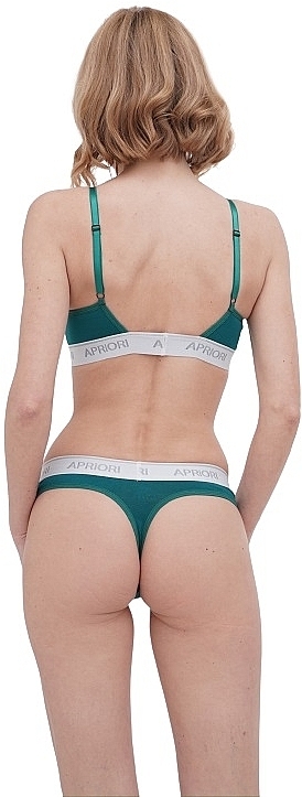 Комплект белья для женщин "Triangle String", бра + трусики, изумрудный - Apriori — фото N2