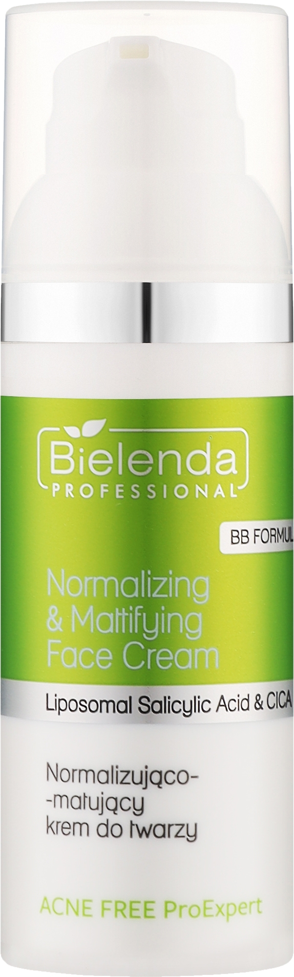 Нормалізувальний і матувальний крем для обличчя - Bielenda Professional Acne Free Pro Expert Normalizing And Mattifying Face Cream — фото 50ml