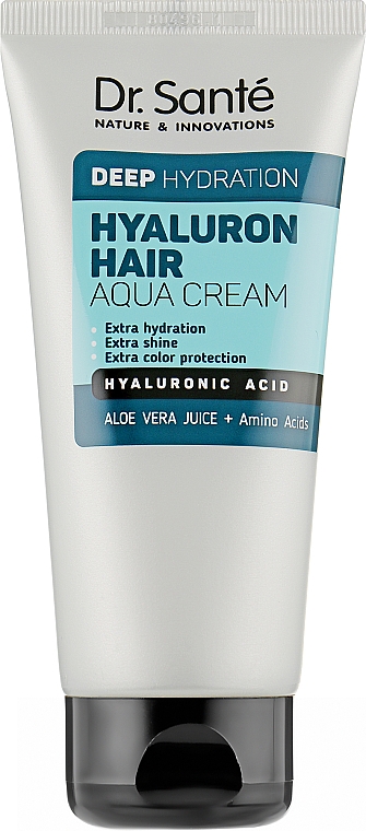 Крем для глибокого зволоження волосся - Dr. Sante Hyaluron Hair Deep Hydration Aqua Cream