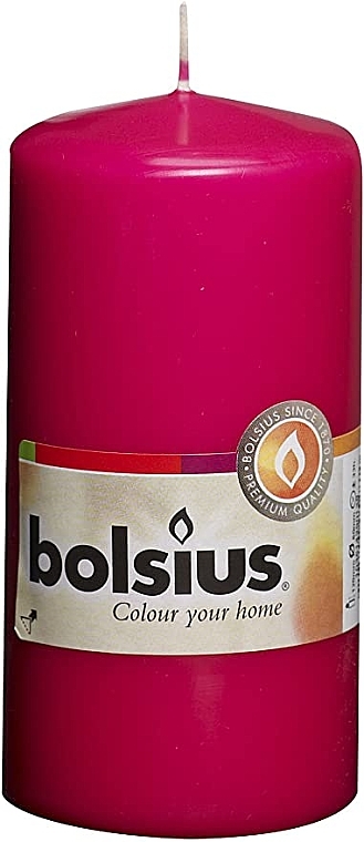 Свеча цилиндрическая, фуксия, 120/58 мм - Bolsius Candle — фото N1