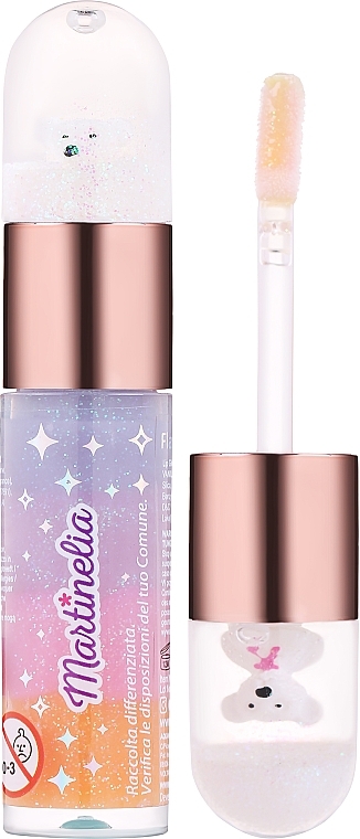 Блиск для губ, ваніль - Martinelia Lip Gloss Bear Glitter Effect — фото N1