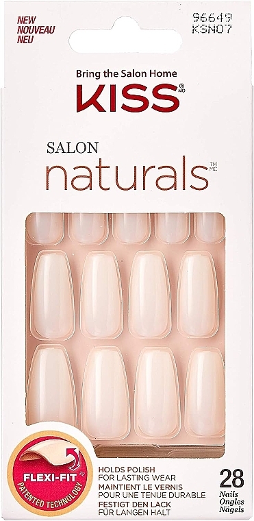Набор накладных ногтей с клеем, натуральные - Kiss Nails Naturals — фото N1