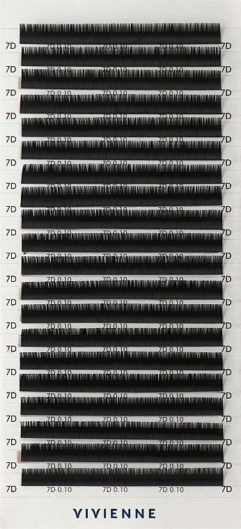 Накладные ресницы "Elite", черные, 20 линий (0,1, D, 7) - Vivienne — фото N1