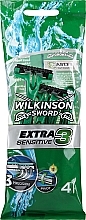 Одноразовые станки, 4 шт. - Wilkinson Sword Extra3 Sensitive — фото N1
