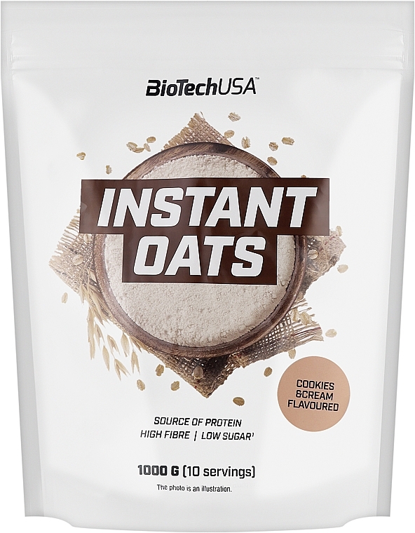 Заменитель питания "Овсяные хлопья" со вкусом печенья - BioTech Instant Oats Cookies & Cream — фото N1