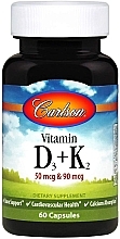 Харчова добавка "Вітамін Д3 і К2" - Carlson Labs Vitamin D3 + K2 — фото N1