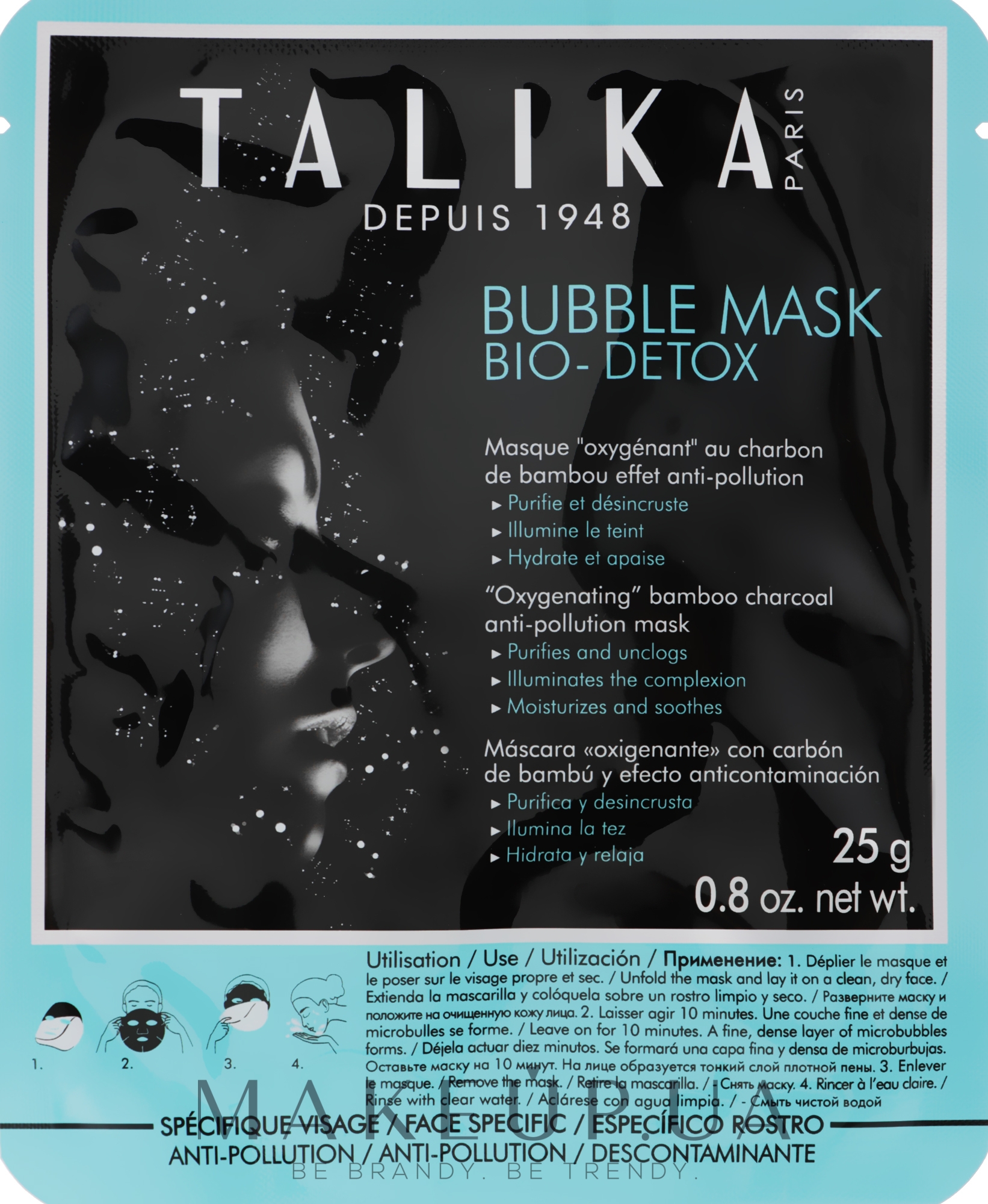 Очищаюча детокс-маска для обличчя - Talika Bubble Mask Bio-Detox — фото 25g