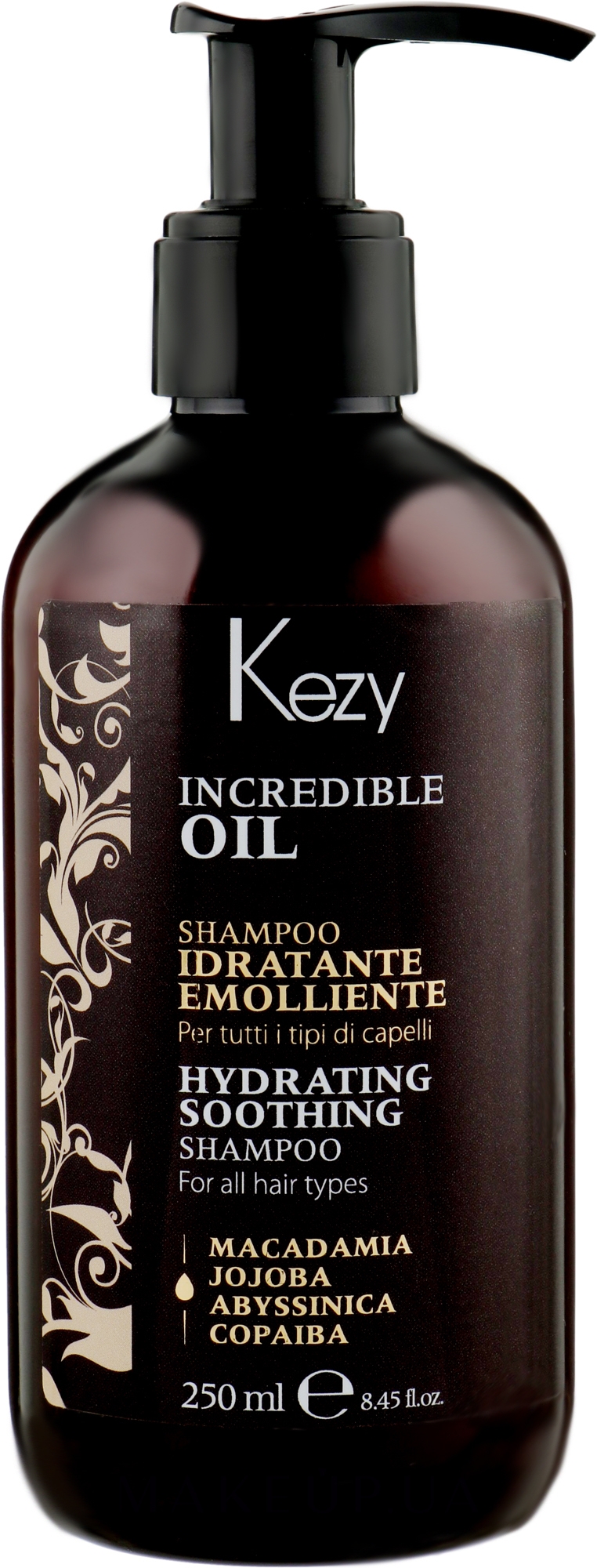 Шампунь зволожувальний та розгладжувальний для волосся - Kezy Incredible Oil Hydrating Shampoo — фото 250ml