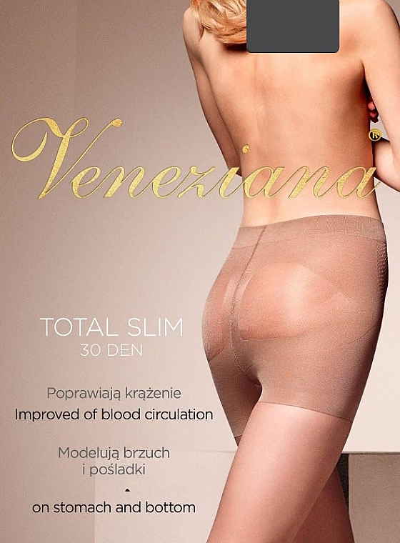 Колготки для жінок "Total Slim", 30 Den, grafitto - Veneziana — фото N1